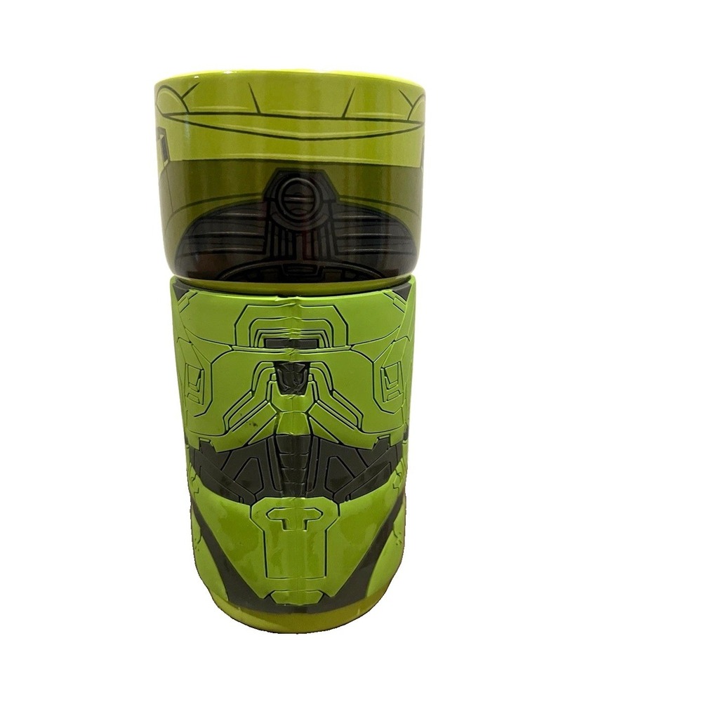 Numskull Halo Master Chief 3D Ceramic Coffee Mug 14 fl oz Green Black Orange
